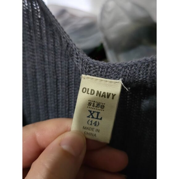 Old Navy Girls Crochet Knit Babydoll Sweater Size XL 14 Dark Academia Y2K Preppy - Picture 4 of 9